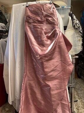 Fashion nova Satin Pink Strapless Formal Gown